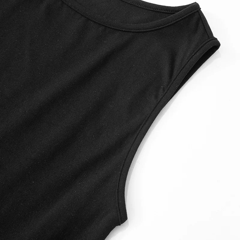 Summer Sleeveless Black Party Club Birthday Mini Pleated Dress Outfits for Women Y2K Streetwear Bodycon Short Dresses Vestido