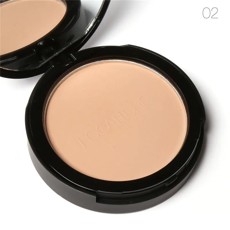 FOCALLURE 3 Colors Make Up Face Powder Brighten Oil-control Nude Makeup Pressed Powder Foundation Makeup Base Cosmetics 02