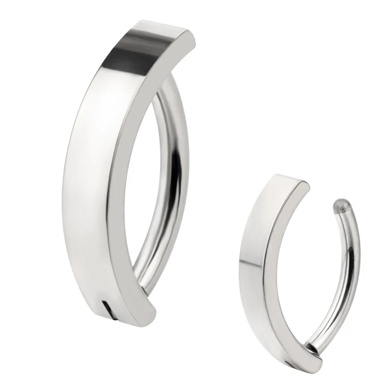 ASTM F136 Titanium PIERC Reverse Curved Clicker Navel Barbell Shiny CZ Sexy Belly Button Rings Bellybutton Sexy Piercing Jewelry