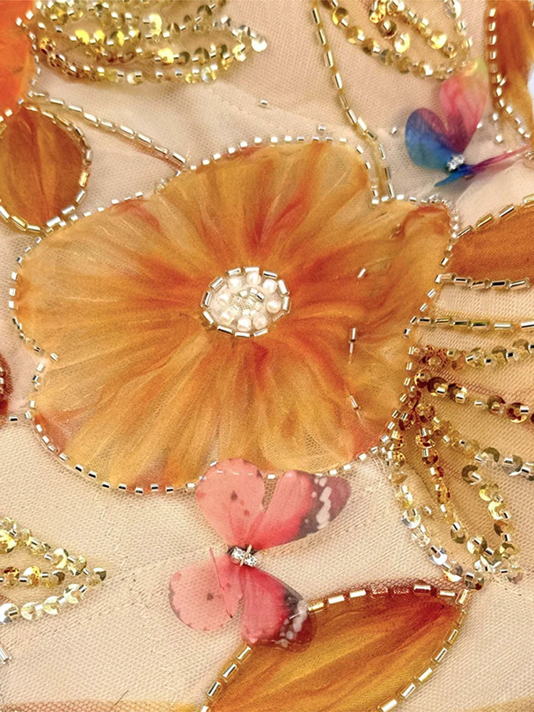 Flower Embroidery Bead Fish Bone Suspender Women Bra Sexy Exposed Waist Metal Buckle Top Party Vacation Female Tops 2025 Summer