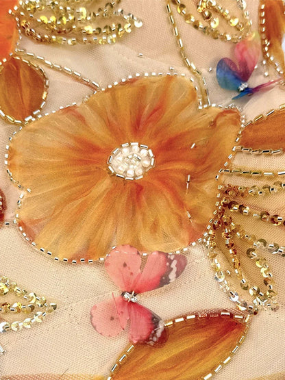 Flower Embroidery Bead Fish Bone Suspender Women Bra Sexy Exposed Waist Metal Buckle Top Party Vacation Female Tops 2025 Summer