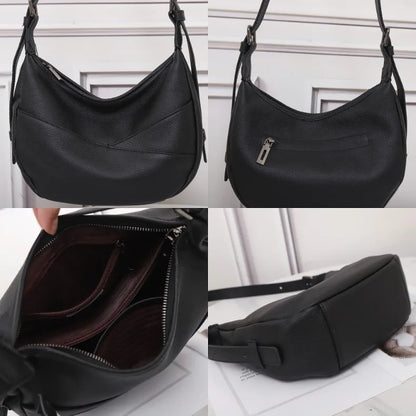 2025 Top-Grain Leather Crossbody Bag for Women Spacious Convertible Shoulder Purse, Commuter Organizer Fits Laptop