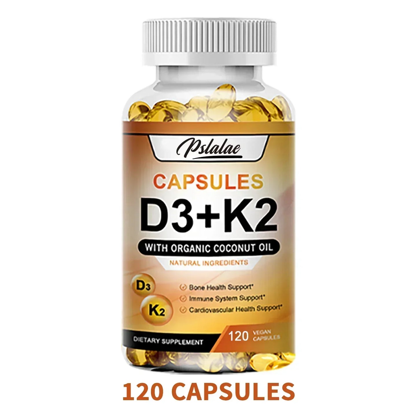 Vitamin D3 + K2 Supplement - Support Teeth, Bone, Heart Health & Joint Health 120 Capsules