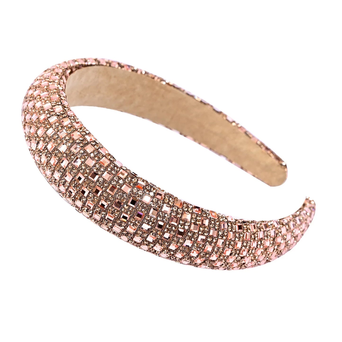 Colorful Baroque Head Hoop Luxury Women Full Crystal Rhinestones Sponge Padded Headband for Lady Girls Diamond Wide Headband