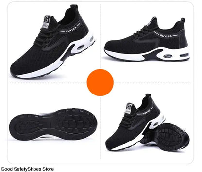 Steel Toe Safety Shoes Men Women Security Protection Work Shoes Lightweight Safety Boots Air Cushion Indestructible Shoes - Badiee Stylez