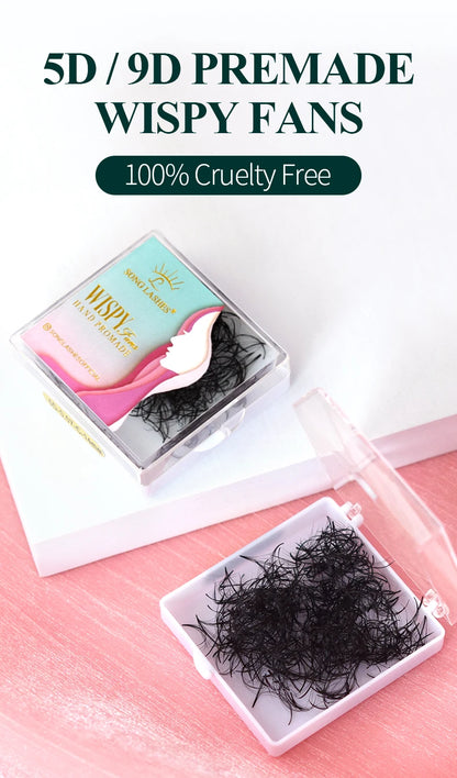 SONG LASHES High quality Professional Premade Lashes 5D 9D Wispy Lashes eyelashes extensions