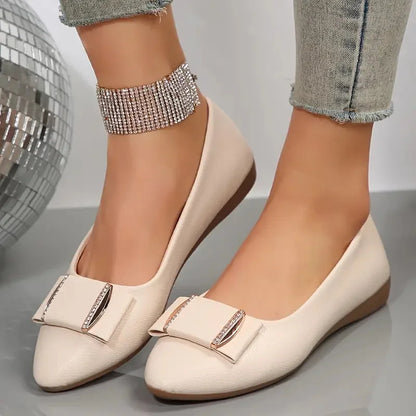 2024 Women Trend Flat New Casual Lightweight Office Dress Shoes Women Baotou Slip on Comfortable Elegant Loafers Shoes for Women Beige