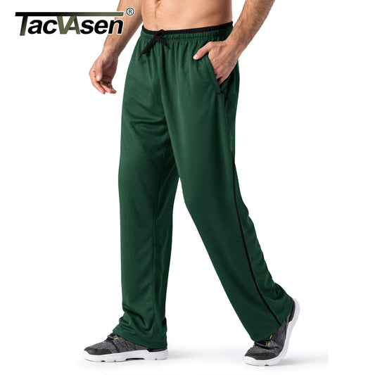 TACVASEN Breathable Mesh Sportswear Pants Men's Casual Trousers Elastic Waist Running Joggers Hiking Mountain Loose Fit Pants