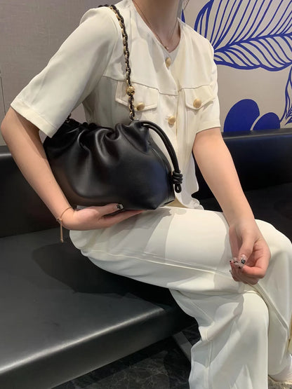 Brand Design Fashion High-grade Texture Leather Cloud Bag Luxury Ladies High Quality Cowhide Shoulder Crossbody Bags For Women