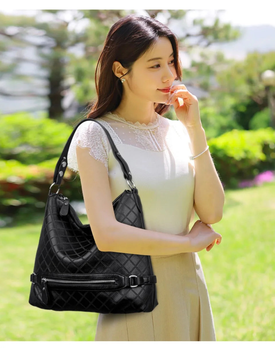 Genuine Brand High Quality Leather Casual Tote Luxury Handbags Women Bags Designer Shoulder Underarm Bags for Women Bucket Sac