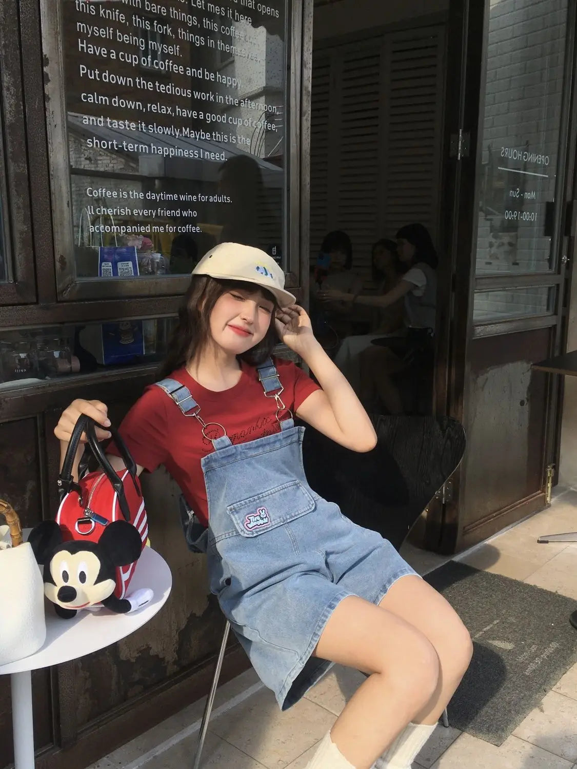 Denim Jumpsuit Rabbit Ears Cute Girl Chic Wide Legs High Waist Loose Korean Japan High Street Solid Jump Suits Women