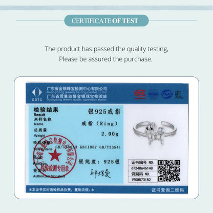 WOSTU 925 Sterling Silver Cat Pet Adjustable Rings For Women Animal Dog Open Ring Family Daughter Birthday Jewelry Girl Gift