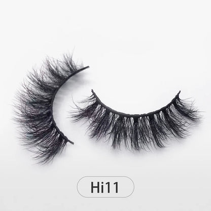 Dropshipping Reuseable Natural Long 12-15mm 3D Faux Mink Lashes Fluffy Volume False Eyelashes Cruelty Free Wispy Makeup Lashes Hi11 15mm CHINA