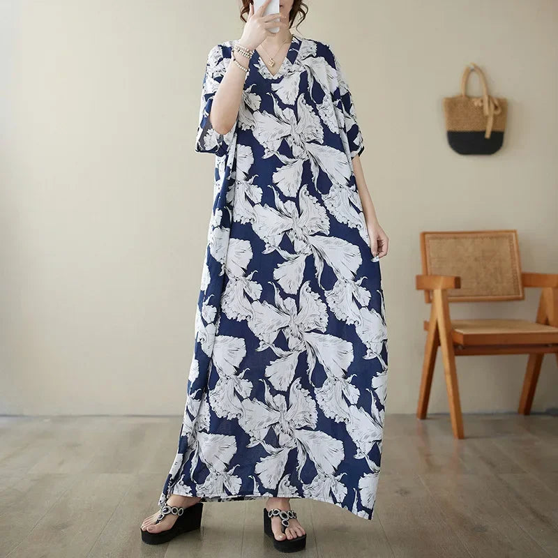 Summer Dress for Women Clothing Long Dress Fashion Clothes Cotton Vintage Harajuku Elegant Streetwear Maxi Beach Dresses P One Size