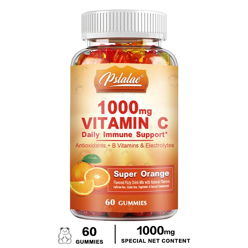 Vitamin C 1000 Mg Gummies - Multivitamin with Electrolytes, Immune Support for Skin - Non-GMO - 60 Orange Flavored Gummies 60 Gummies