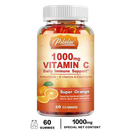 Vitamin C 1000 Mg Gummies - Multivitamin with Electrolytes, Immune Support for Skin - Non-GMO - 60 Orange Flavored Gummies 60 Gummies