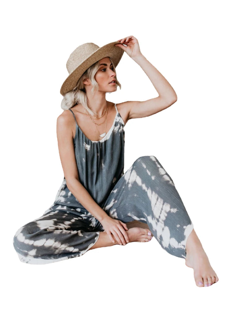 Women's jumpsuit 2023 new women's clothing wholesale Russian European and American suspender sexy wide leg pants Badiee Stylez