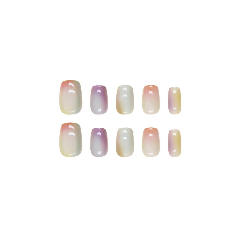 10 Pcs Women Fashion Chic Multicolor Cat Eye Spring Wear on Nail Patch Detachable Nail Patch Dyeing Nail Patch Clear Nail Patch