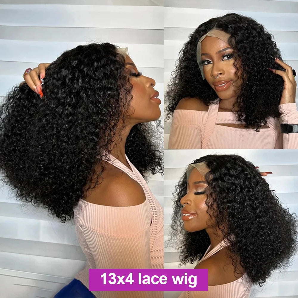 Short Bob Wig Human Hair 13x6 13x4 HD Lace Frontal Deep Wave Wig 7x5 Glueless Wig Curly Lace Front Wig PrePlucked For Women Pre