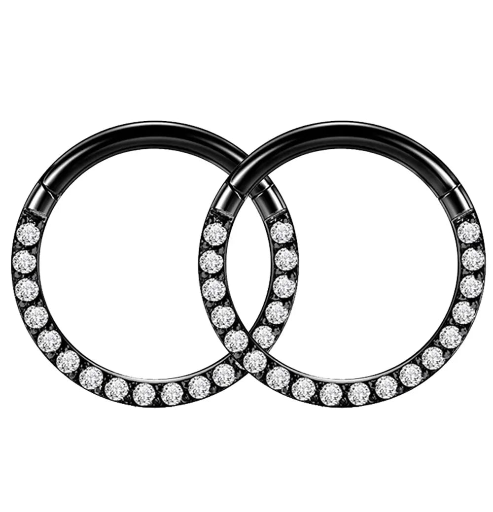 New Titanium Septum Piercing Nose Ring 8-10mm Opal Hinged Segment Clicker Ear Cartilage Earrings Helix Lip Piercing Body Jewelry type5