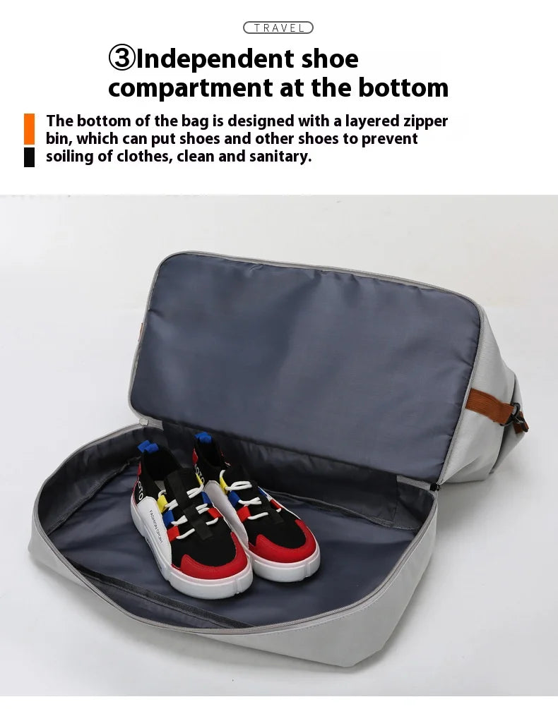 Large Capacity Travel Gym Bag Short-distance Luggage Portable Fitness Bags Shoulder Crossbody Handbags Men's Sports Waterproof B