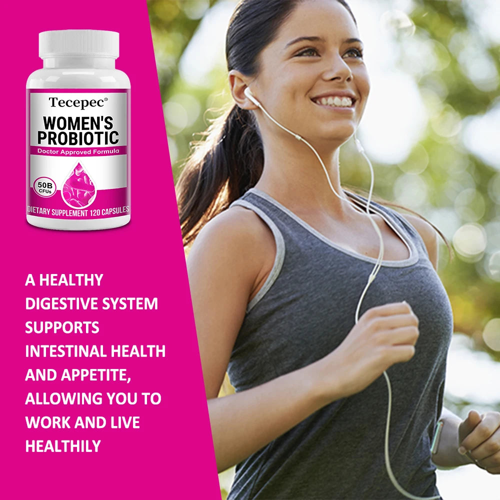 Women's Probiotic 50 Billion CFU, Cranberry Extract, Supports Digestion and Vaginal Health, Urinary Health, 120 Capsules