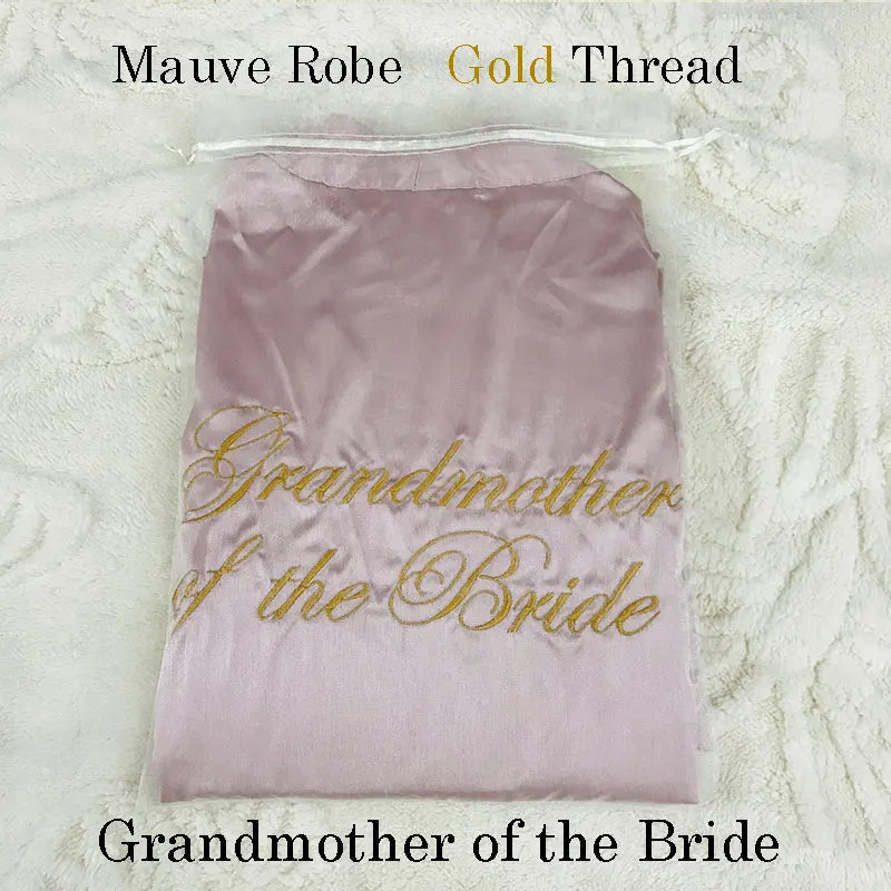 Personalized Embroidered Robe Ruffle Bridesmaids Silk Robes Bride Wedding Day Embroider Kimono Customizable Elements Kimono Robe Grandmother