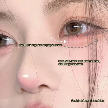 Glitter Pink Lying Silkworm Pen Color Natural Brightening Matte Eye Shadow Pencil Shimmer Glue Eyeliner Waterproof Korean Makeup