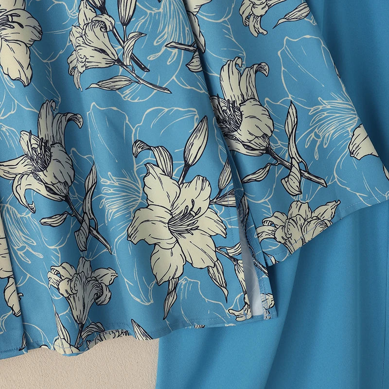 ZANZEA Autumn Vintage Pant Sets Women Fashion 2 Piece Outfits 2025 Elegant Long Sleeve Print Tops and Elastic Waist Pants 2pcs Badiee Stylez