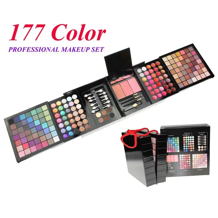 78-194 Colors Makeup Full Kit Eyeshadow Blush Highlight Powder Set Matte Glitter Waterproof Makeup For Women Korean Cosmetics 177 Colors