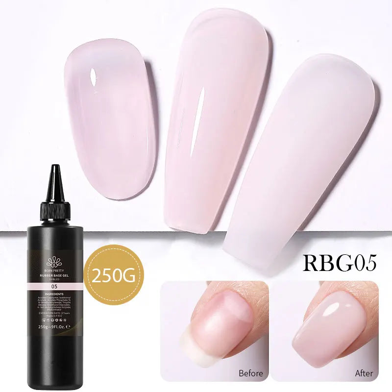 BORN PRETTY 250g Translucent Jelly Red Nude Gel Nail Polish Winter Autumn Manicure Soak Off UV LED Nail Art Gel Christmas Red 250grubber05