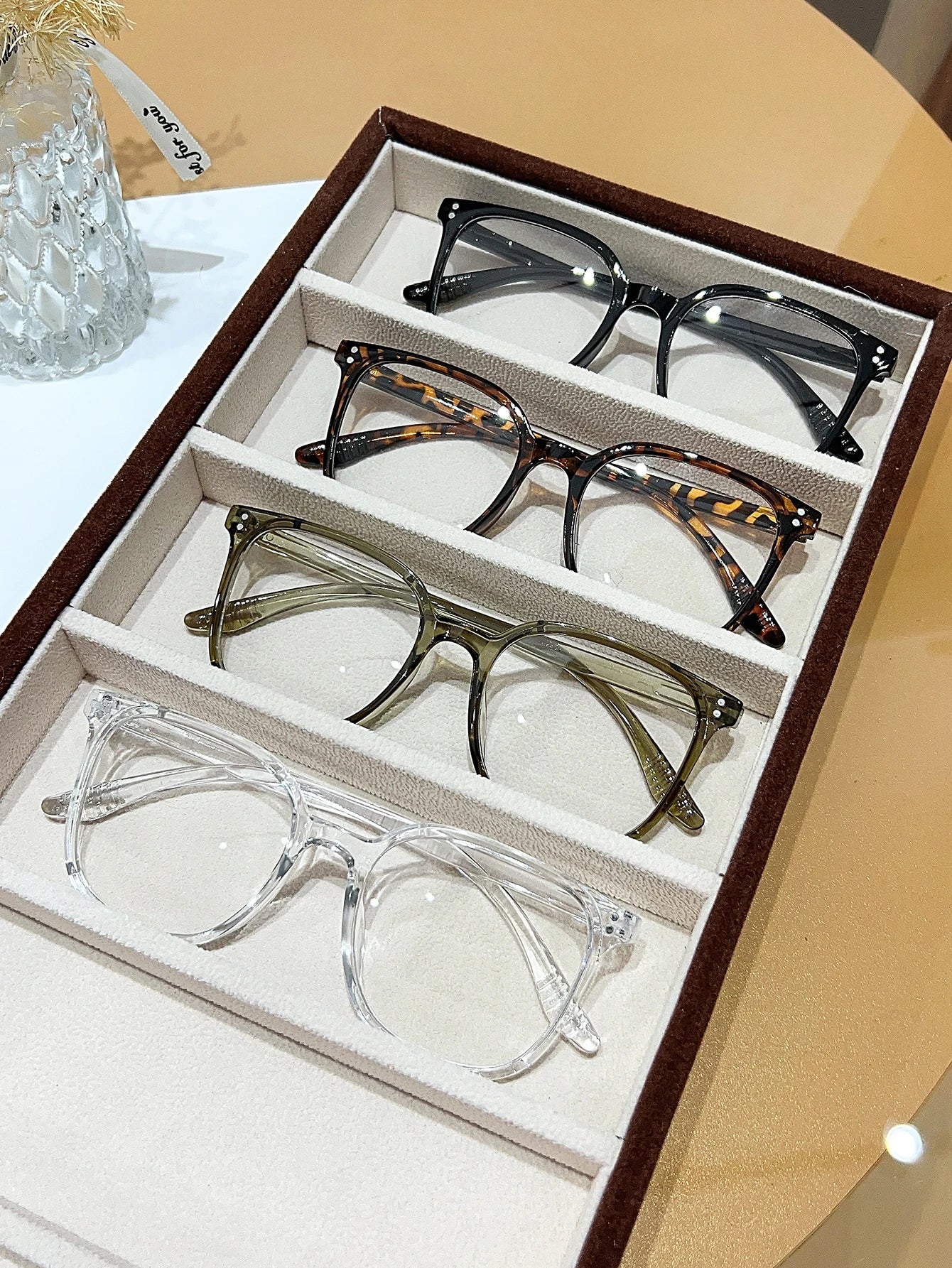 1Pc/3Pcs/4Pcs/6Pcs European and American Classic Popular Square Frame Glasses Set Men's and Women's Fashion Glasses Badiee Stylez