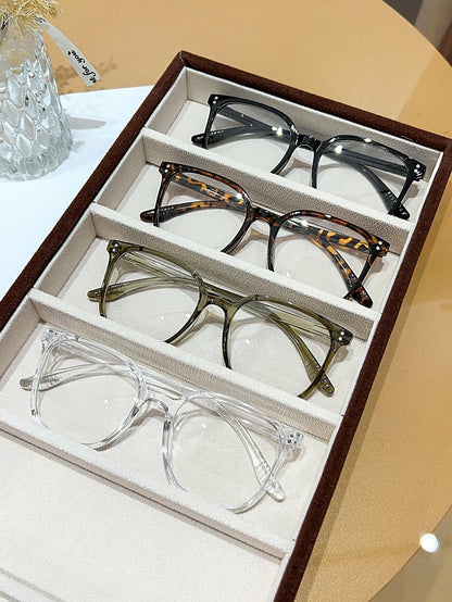 1Pc/3Pcs/4Pcs/6Pcs European and American Classic Popular Square Frame Glasses Set Men's and Women's Fashion Glasses Badiee Stylez
