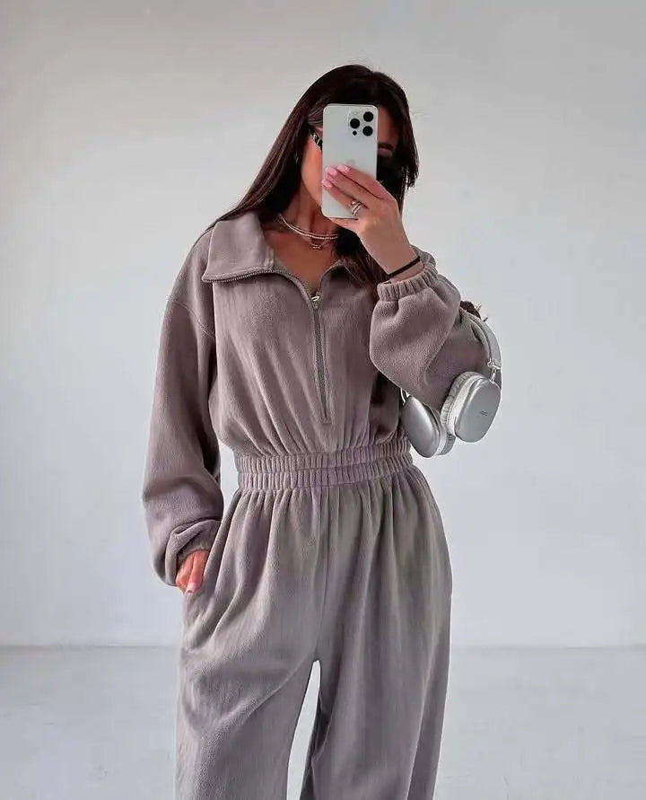 Jumpsuits Women Rompers One Piece Full Sleeve Zipper Overalls Long Pants Elastic High Waist Rompers Y2k Streetwear Jumpsuit 2025 Badiee Stylez
