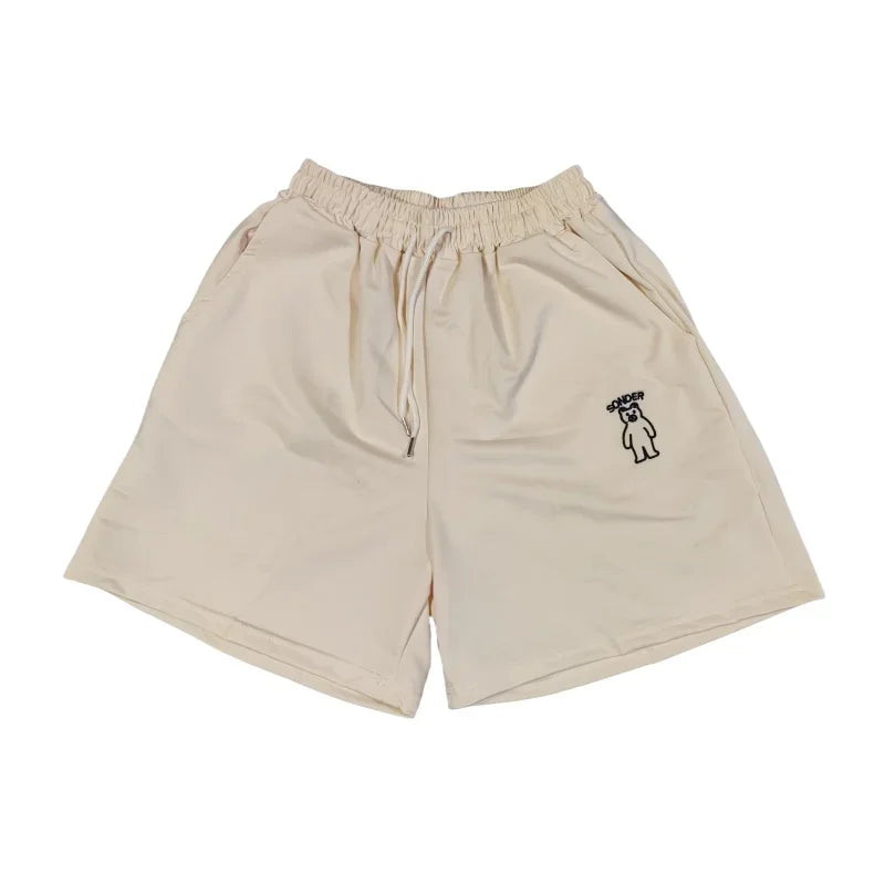 Loose Shorts Solid Pants For Women Streetwear Summer Clothes Cute Bear Printed Ropa De Mujer Elastic High Waist Casual Trousers