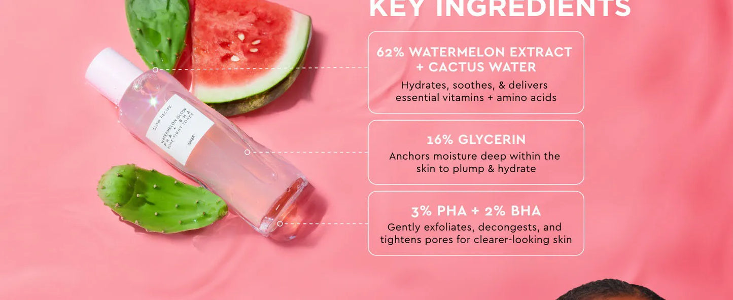 Glow Recipe PHA + BHA Face Toner - Korean Skin Care Pore Minimizer & Gentle Facial Exfoliator for Tightening, Hydrating 150ml