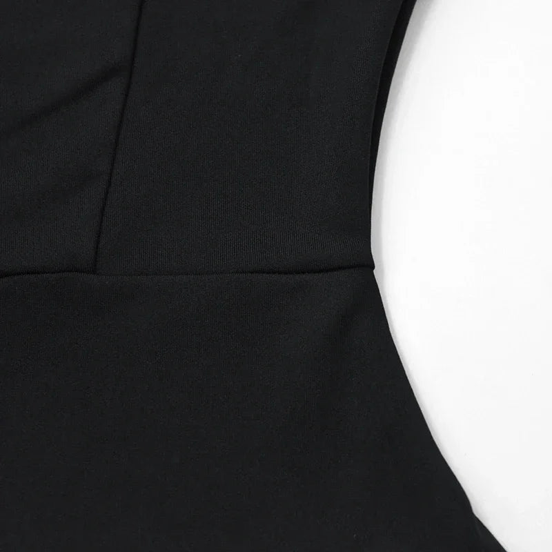 ALTGOTH Emo fashion sexy Mini Dress Women Streetwear Maxi Casual Elegant Party Basic Dresses 2024 New Alt Solid Casual Clubwear