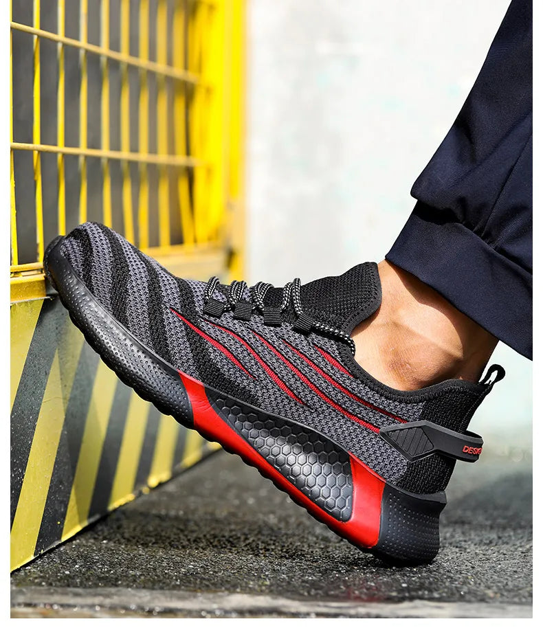 Men Work Safety Shoes Anti-puncture Working Sneakers Male Indestructible Work Shoes Men Boots Lightweight Men Shoes Safety Boots - Badiee Stylez