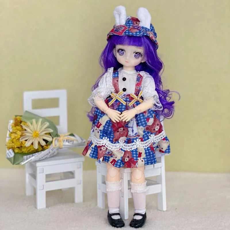 30cm Two-dimensional Doll Comic Face 1/6 Bjd Doll or Dress Up Clothes Children's Girl Birthday Gift Toys Kids Toys