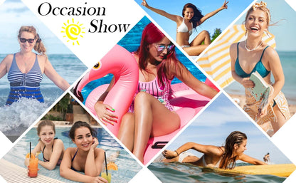 Women Plus Size Swimwear Two Piece Black Tankini Swimdress V Neck Halter Floral Asymmetrical Hem Skirted Swimsuits with Boyshort