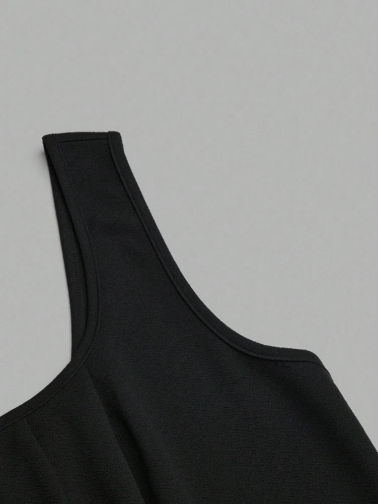 Plus Size Women's Red Heart Patchwork Round Neck Sleeveless Casual Dress for Valentine's Day and Summer