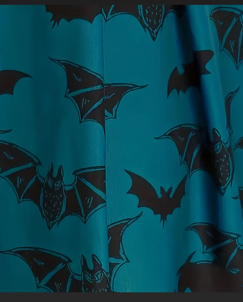 European and American fashion women's dress with bat print high waist sling A plus size dress