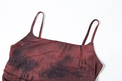 Nibber Sweet 2025 Summer Sisters Party Gradient Retro Ruffles Gentle Sexy Hot Cool Cool Women'S Thin Mini Tassel Sling Dress