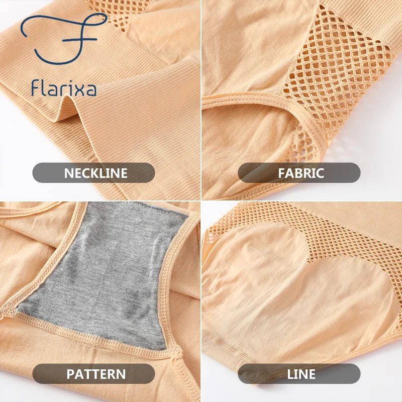 Flarixa 1/2/3Pcs Hollow Belly Control Shapewear Women Panties High Waist Double Layer Tummy Shaper Heart-shaped Hip Lift Pants Badiee Stylez