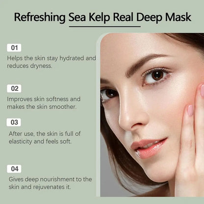 1/4Pcs Deep Collagen Overnight Face Mask Seaweed Collagen Essence Hydrating Overnight Hydrogel Mask Improve Elasticity, Firming