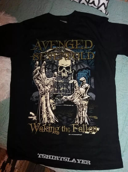 Avenged Sevenfold 2011 Nightmare across Europe T shirt 2 side Men Women Summer Men's T-Shirt Black Crew Neck Cotton Tee 1
