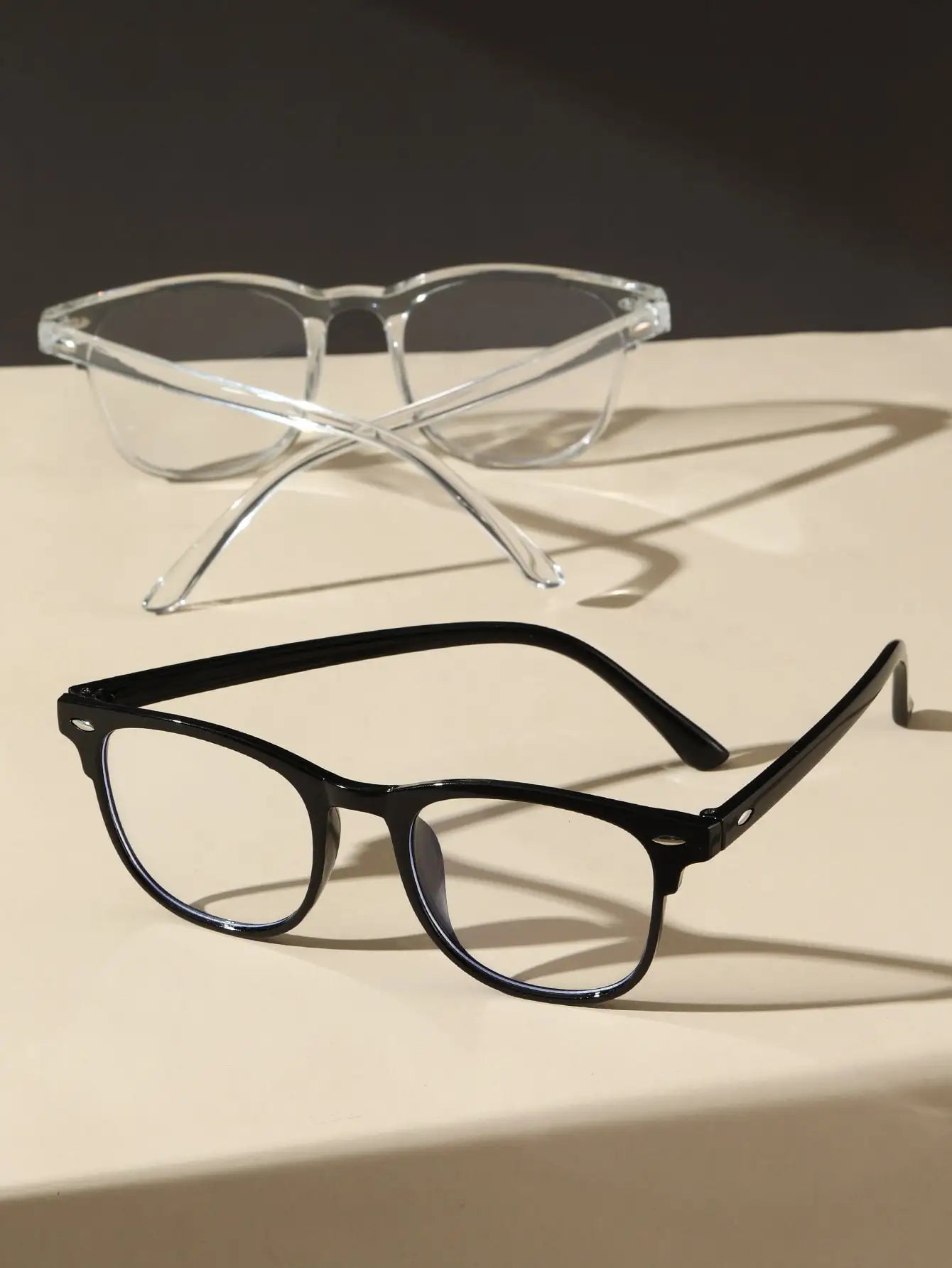 1PC/2PCS Fashion Pentos Plastic Frame Anti-Blue Light Clear Glasses For Daily Office Reading Life Eye Protection Accessories. Badiee Stylez