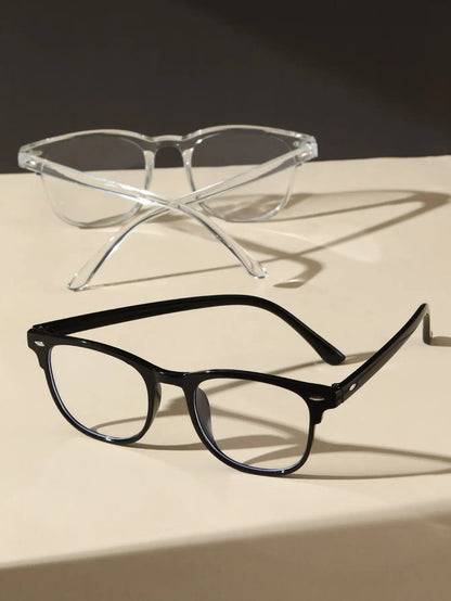 1PC/2PCS Fashion Pentos Plastic Frame Anti-Blue Light Clear Glasses For Daily Office Reading Life Eye Protection Accessories. Badiee Stylez