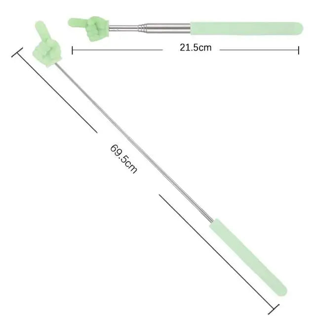 Creative Stainless Steel Teaching Telescopic Rod Finger Design Teaching Stick multifunctional Reading Stick home School Supplies Badiee Stylez