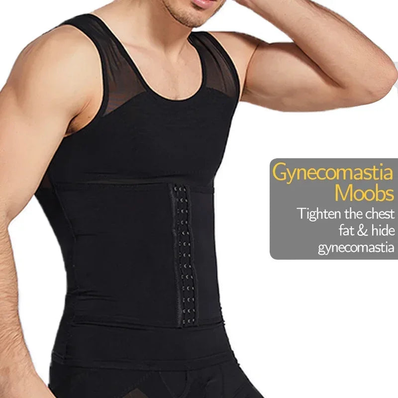 Mens Body Shaper Compression Vest Abdomen Shapewear Tummy Slimming Sheath Gynecomastia Shapers Corset Waist Trainer Fajas Tops Badiee Stylez